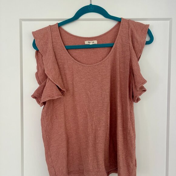 Madewell Texture & Thread Ruffle Sleeve Tank - Picture 3 of 3